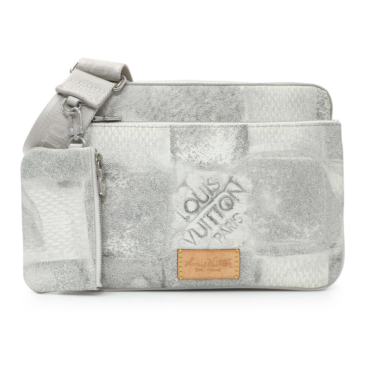 Louis Vuitton Stone Grey Damier Salt Trio Messenger Handbags Louis Vuitton