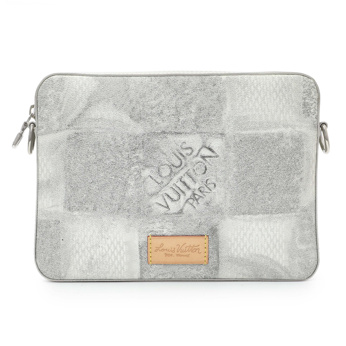 Louis Vuitton Stone Grey Damier Salt Trio Messenger Handbags Louis Vuitton