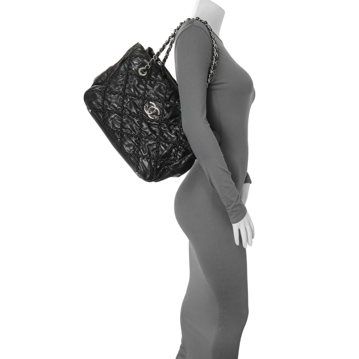 Chanel Black Calfskin Ultra Stitch Tote Handbags Chanel