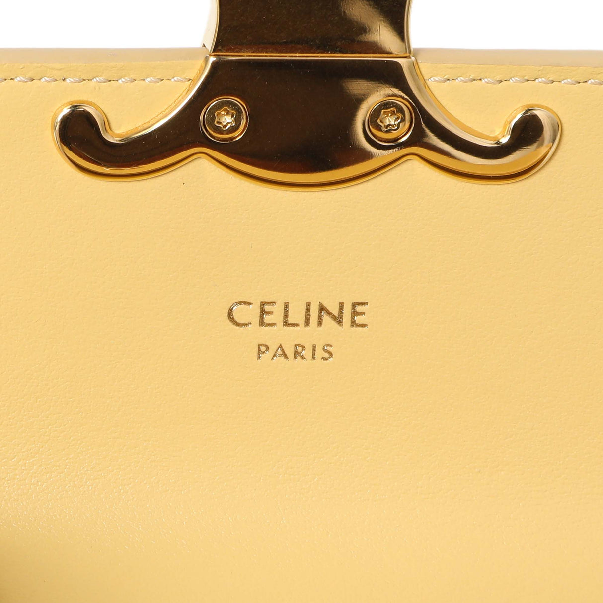 Celine Light Yellow Shiny Calfskin Mini Claude Handbags Celine