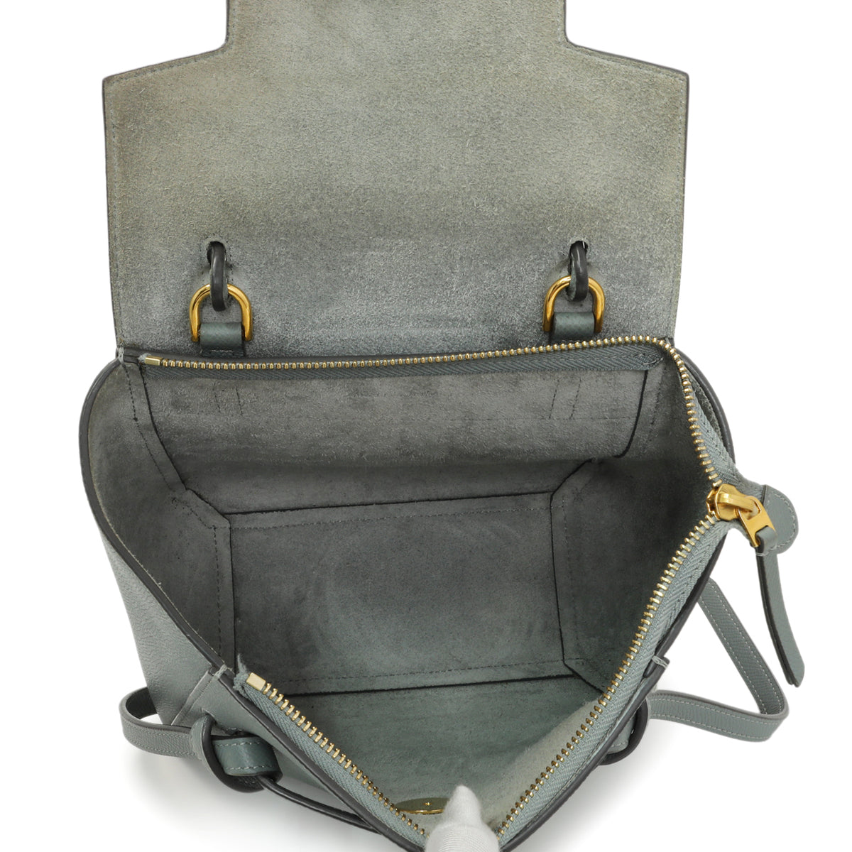 Celine Arctic Blue Grained Calfskin Nano Belt Bag Handbags Celine