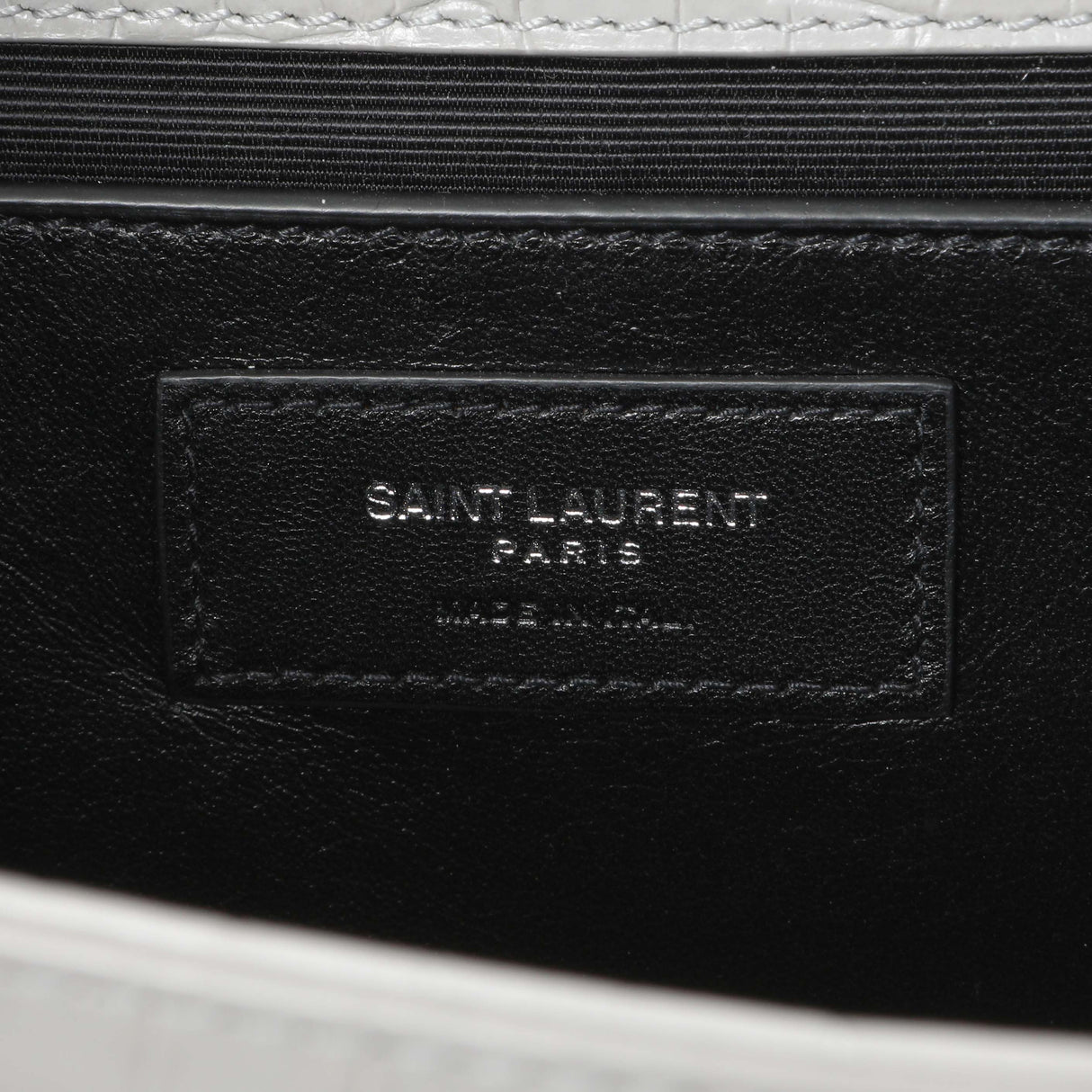 Saint Laurent Crocodile Embossed Calfskin Medium Monogram Kate Tassel Satchel Handbags Saint Laurent