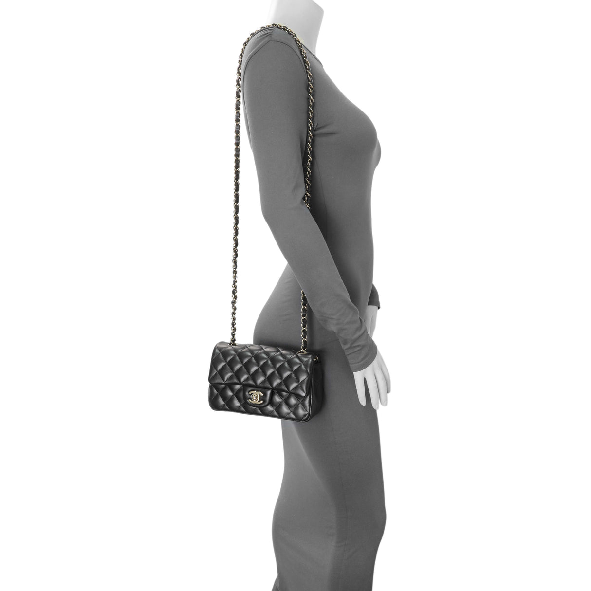 -7 items Sat July 11 ⬆️- Chanel Black Lambskin Quilted Mini Rectangular Flap Handbags Chanel