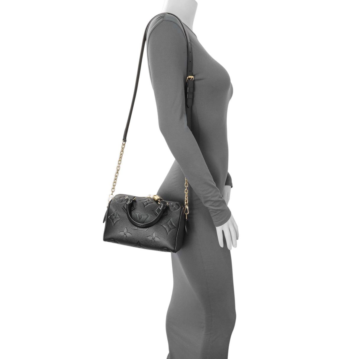Louis Vuitton Black Empreinte Monogram Giant Speedy Bandouliere 20