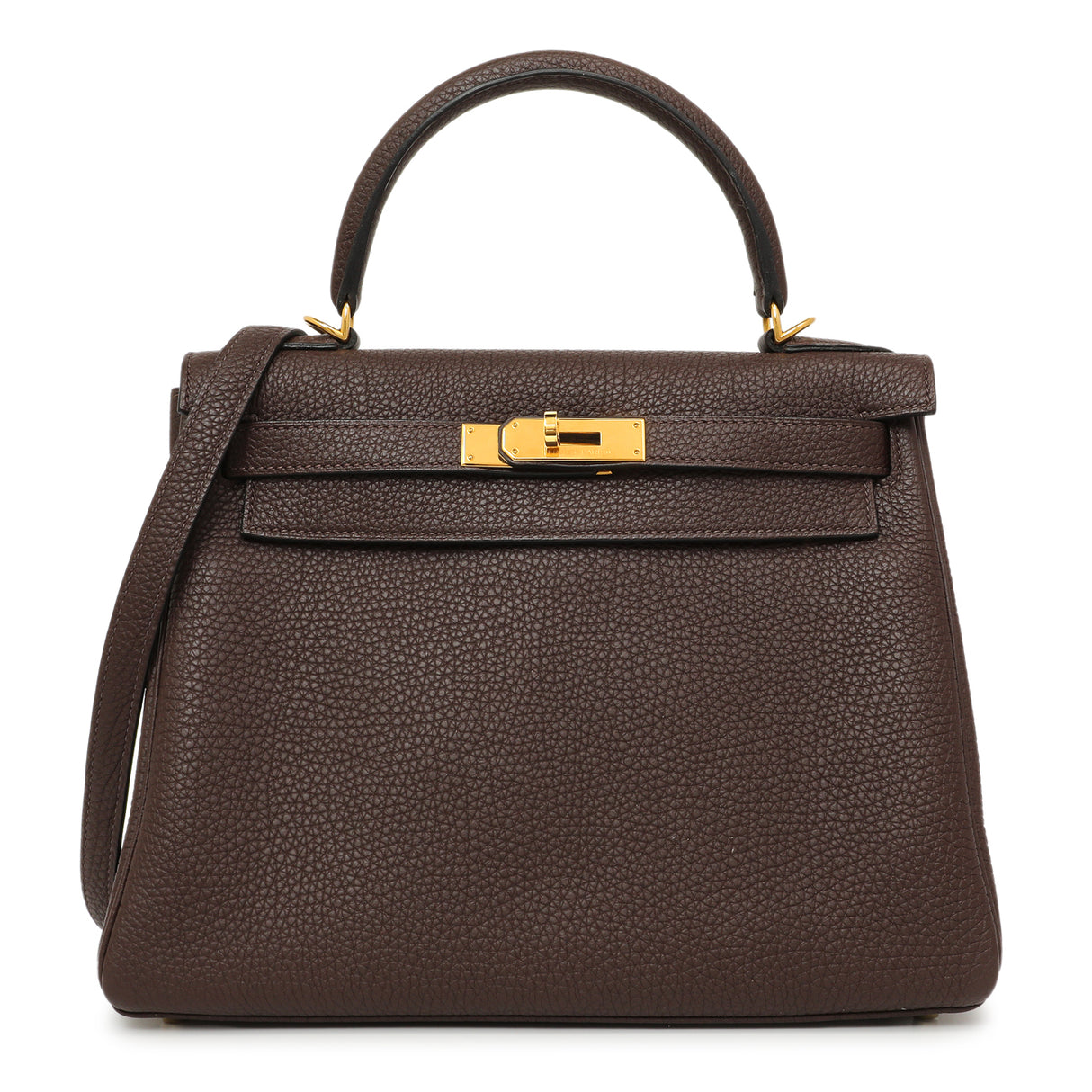 Hermes Chocolate Togo Kelly Retourne 28 Handbags Hermes