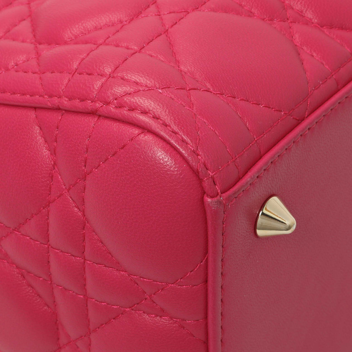 Christian Dior Pink Lambskin Cannage Medium Lady Dior Handbags Christian Dior
