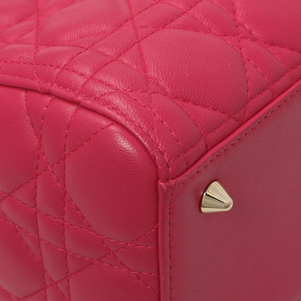 Christian Dior Pink Lambskin Cannage Medium Lady Dior Handbags Christian Dior