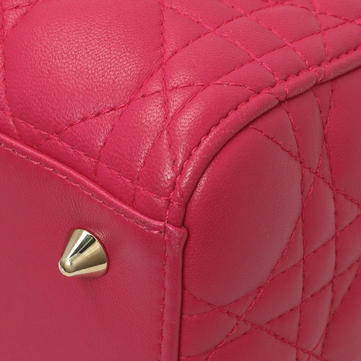 Christian Dior Pink Lambskin Cannage Medium Lady Dior Handbags Christian Dior