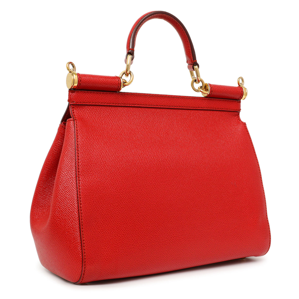 Dolce & Gabanna Red Calfskin Medium Miss Sicily Handbags Dolce & Gabbana