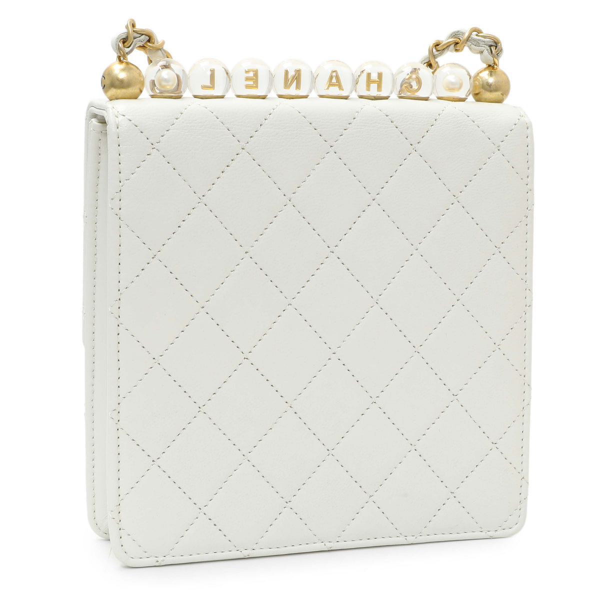 Chanel White Small Chic Pearls Flap Crossbody Bag Handbags Chanel