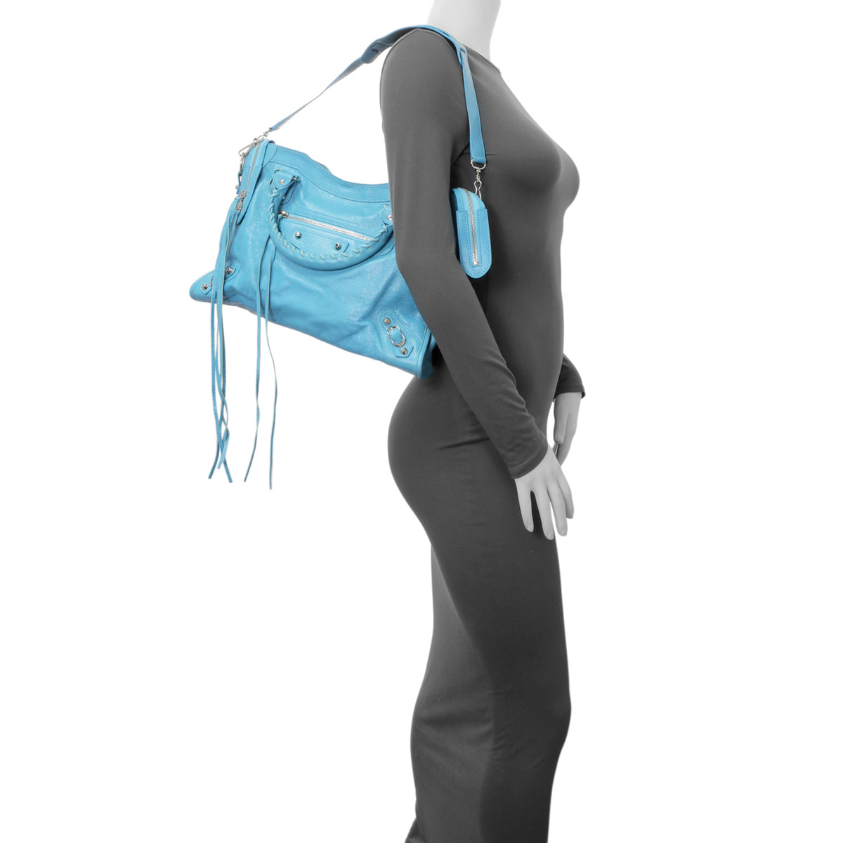 Balenciaga Bleu Azur Clair Agneau Classic Silver Hardware City Handbags Balenciaga