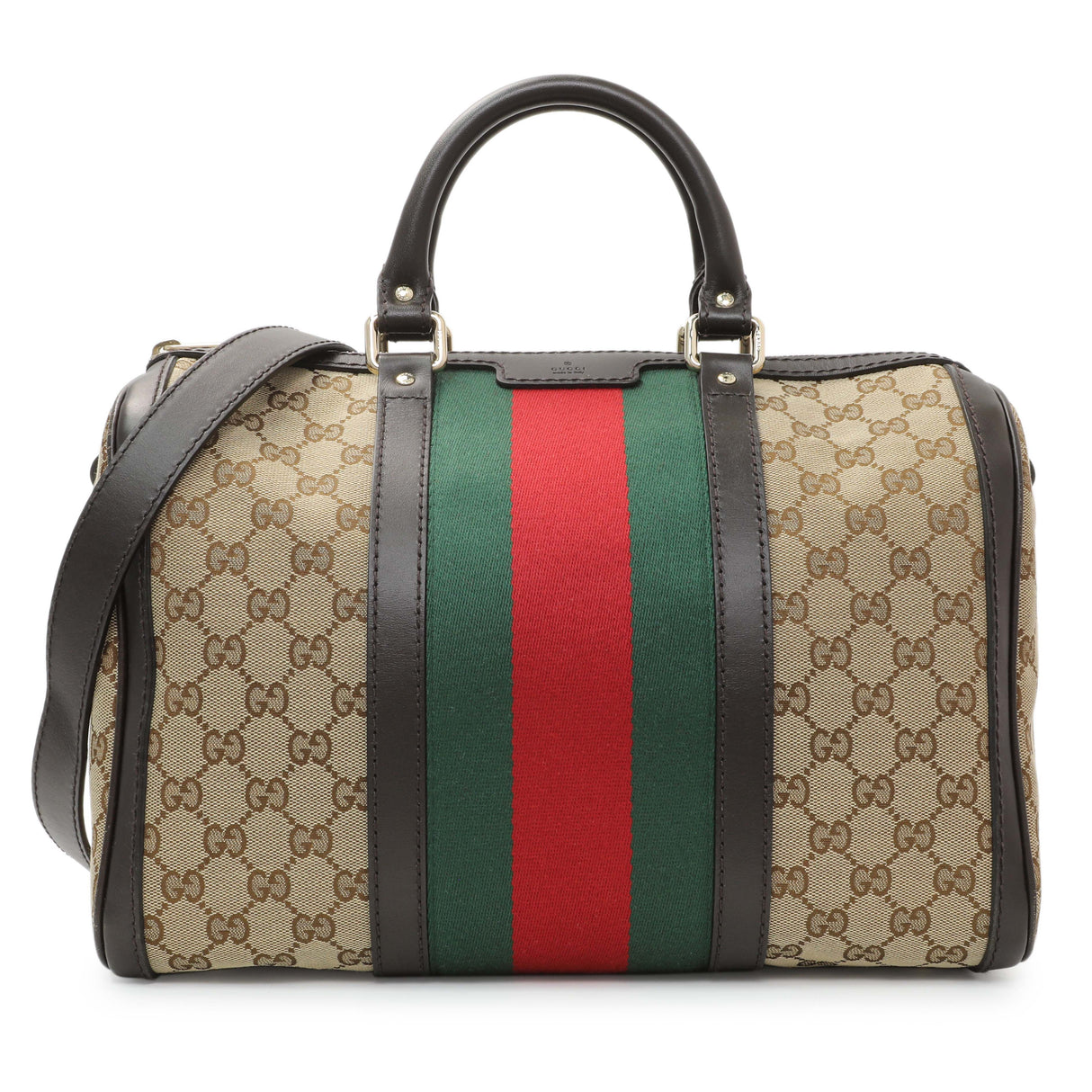 Gucci Monogram Vintage Web Original GG Medium Boston Bag Handbags Gucci