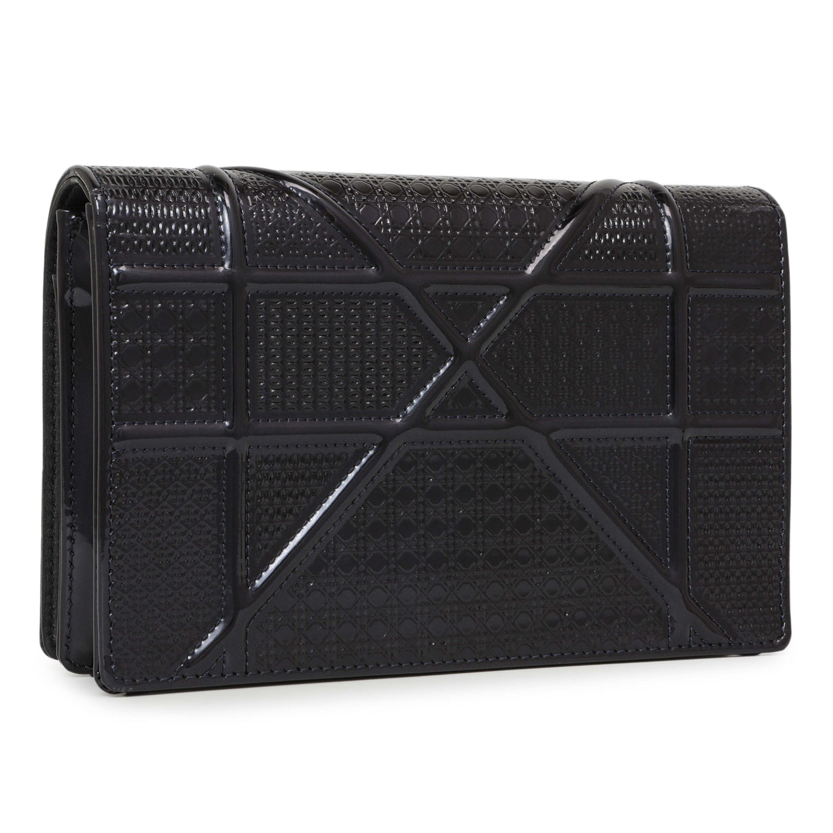 Christian Dior Navy Patent Micro-Cannage Diorama Wallet on Chain Handbags Christian Dior