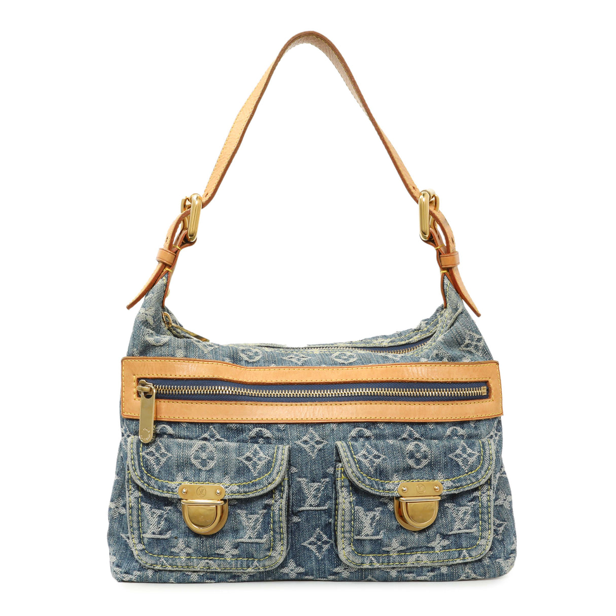 Louis Vuitton Blue Monogram Denim Baggy PM Handbags Louis Vuitton