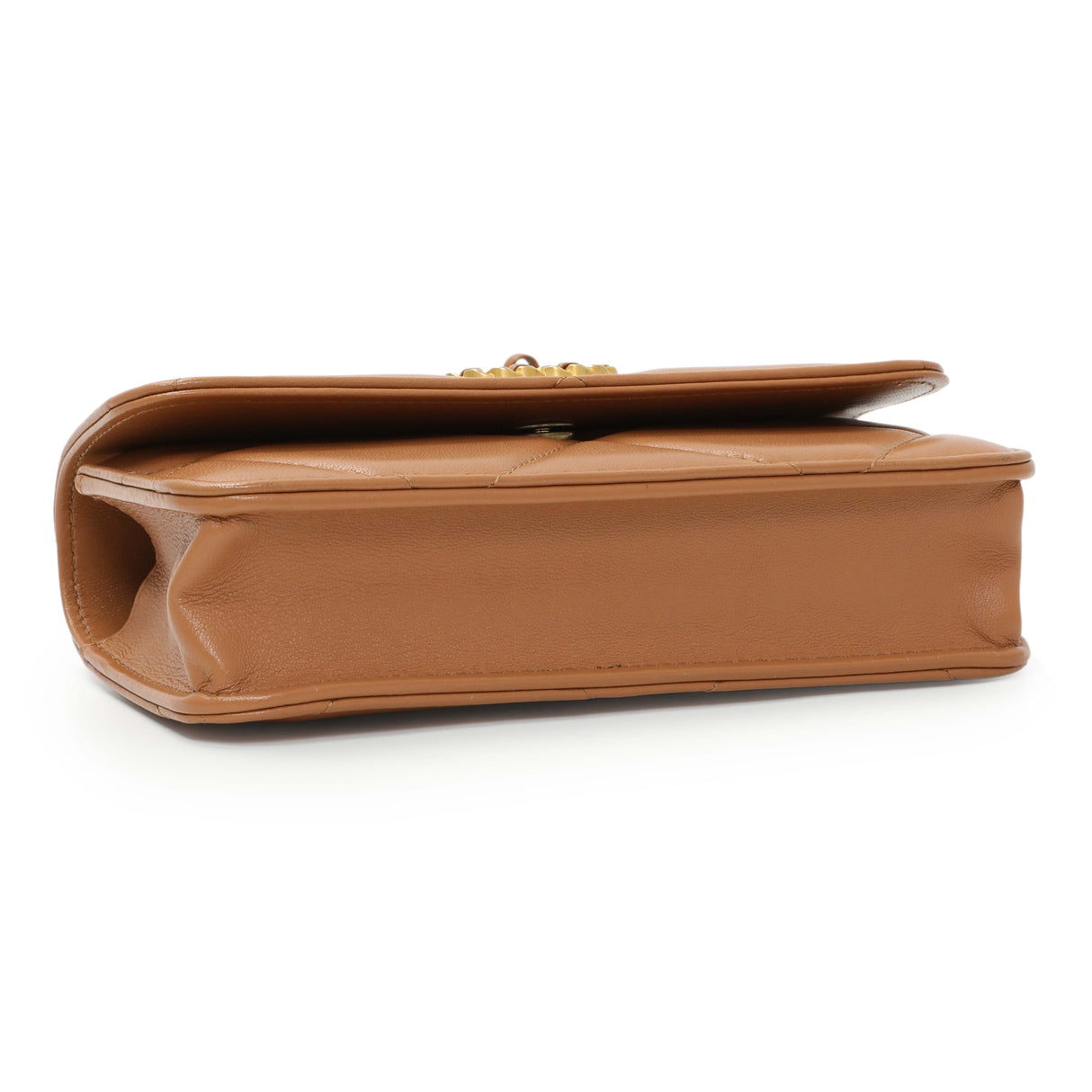 Chanel Brown Lambskin Quilted Chanel 19 Glasses Case With Chain Handbags Chanel