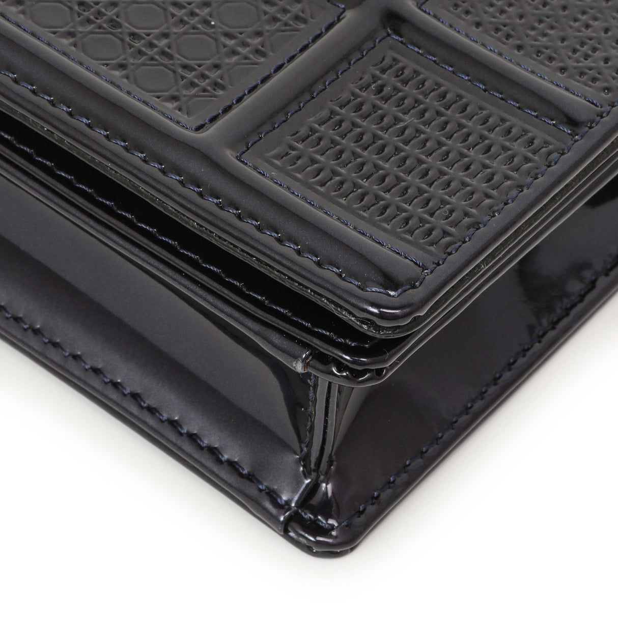 Christian Dior Navy Patent Micro-Cannage Diorama Wallet on Chain Handbags Christian Dior