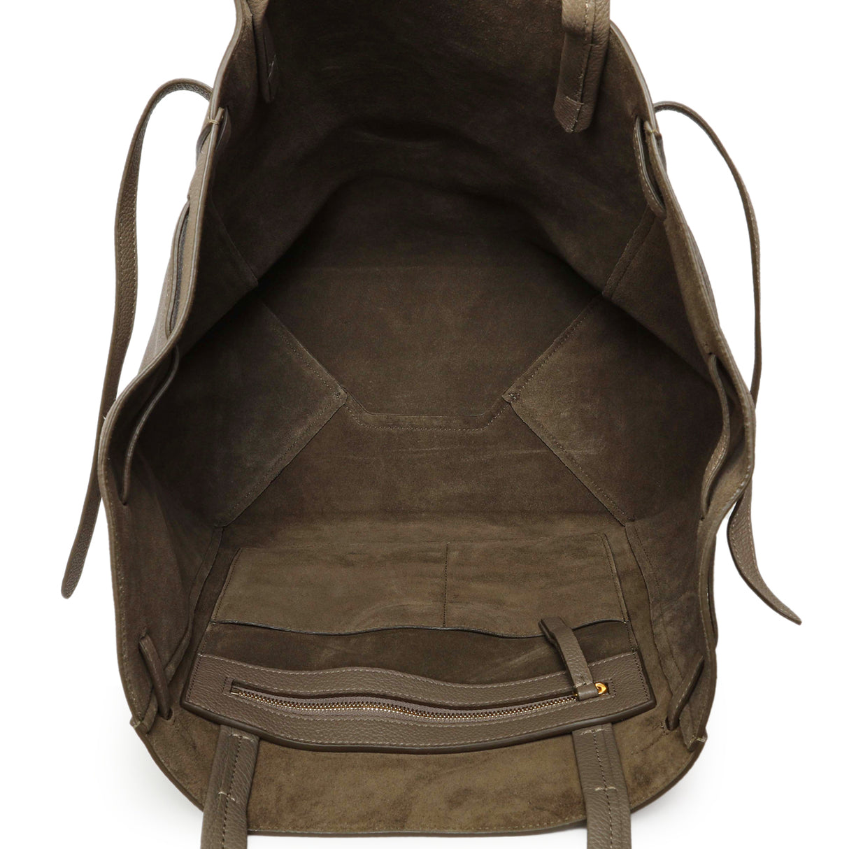 Celine Taupe Soft Grained Calfskin Small Belt Cabas Phantom Handbags Celine