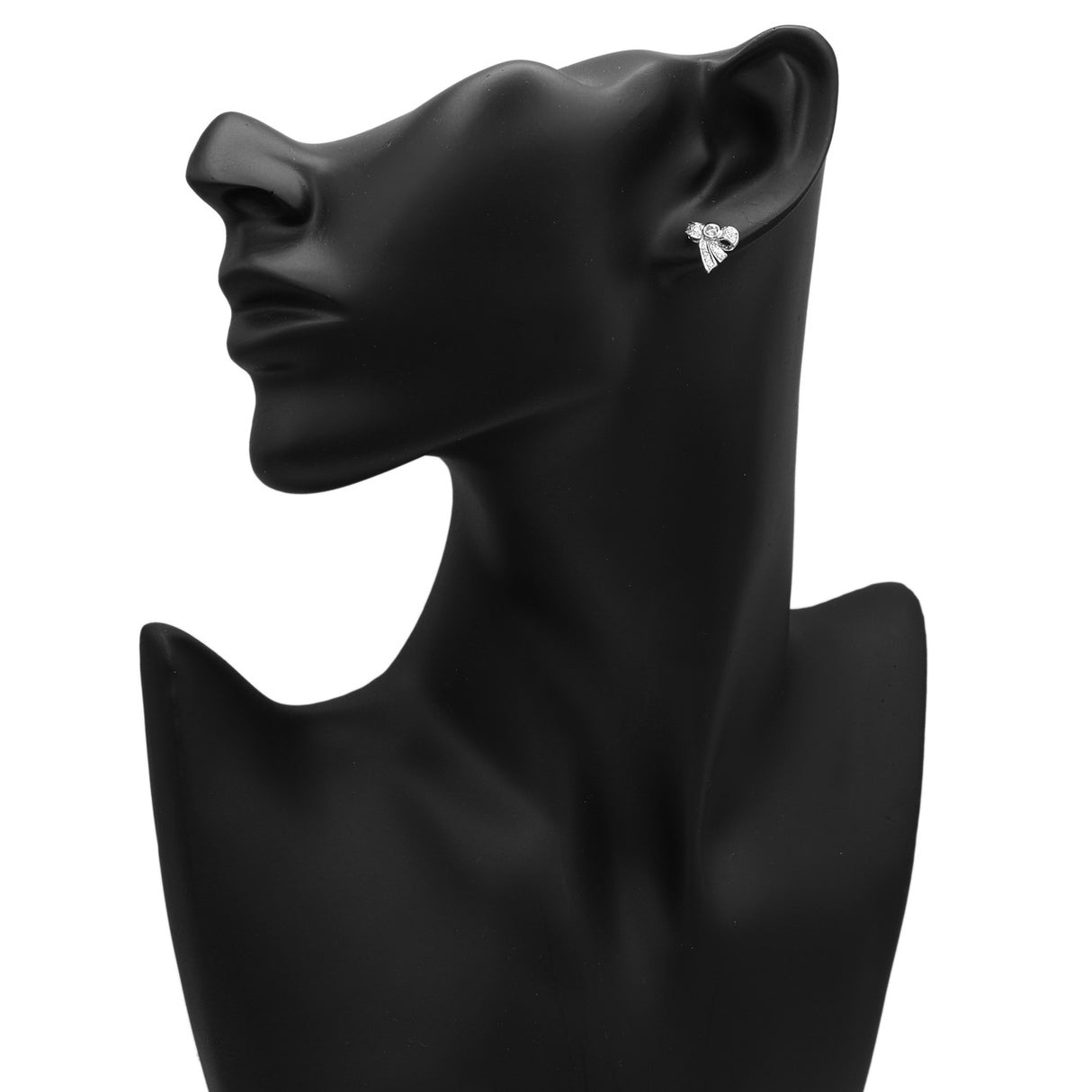 18K White Gold 0.38 Carat Diamond Bow Earrings Modaselle