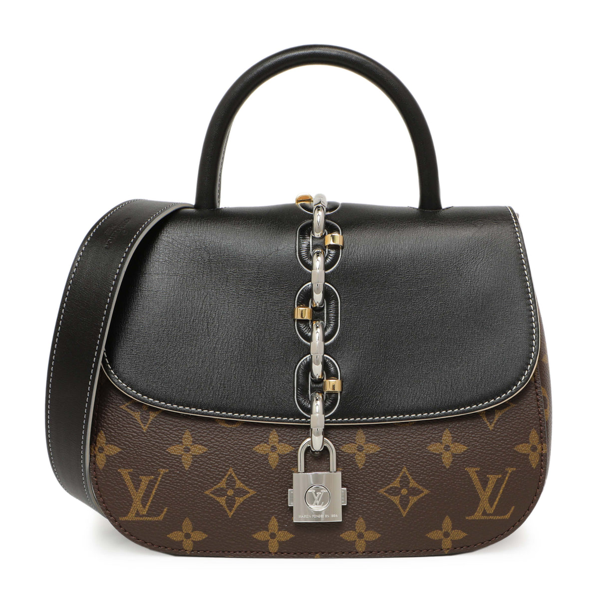 Louis Vuitton Black Calfskin Monogram Chain It PM Handbags Louis Vuitton