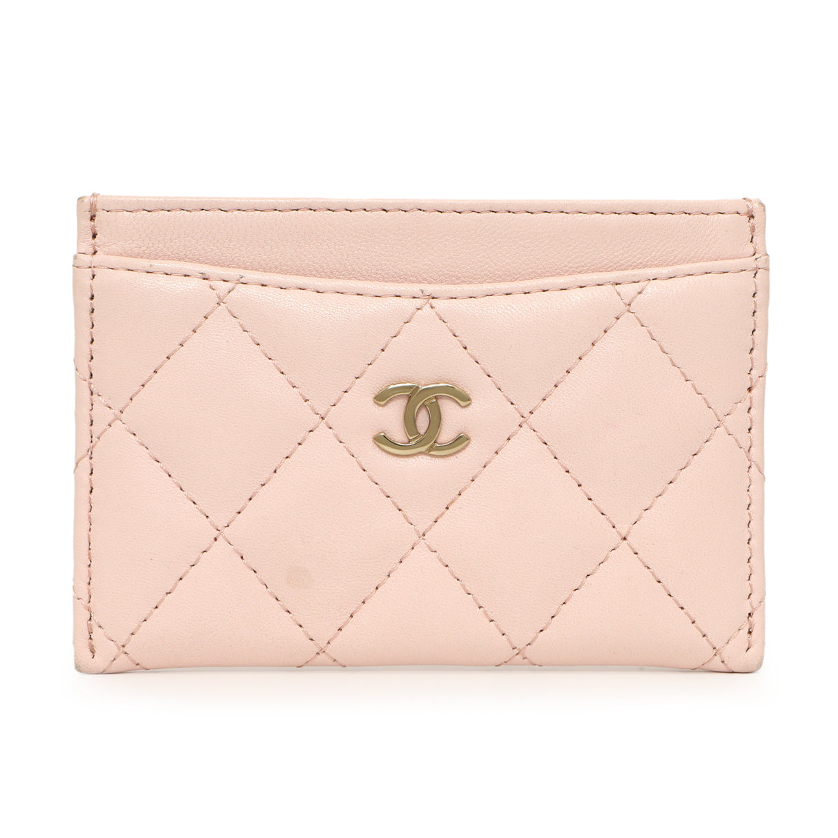 Chanel Pink Quilted Lambskin Card Holder Accessories Chanel