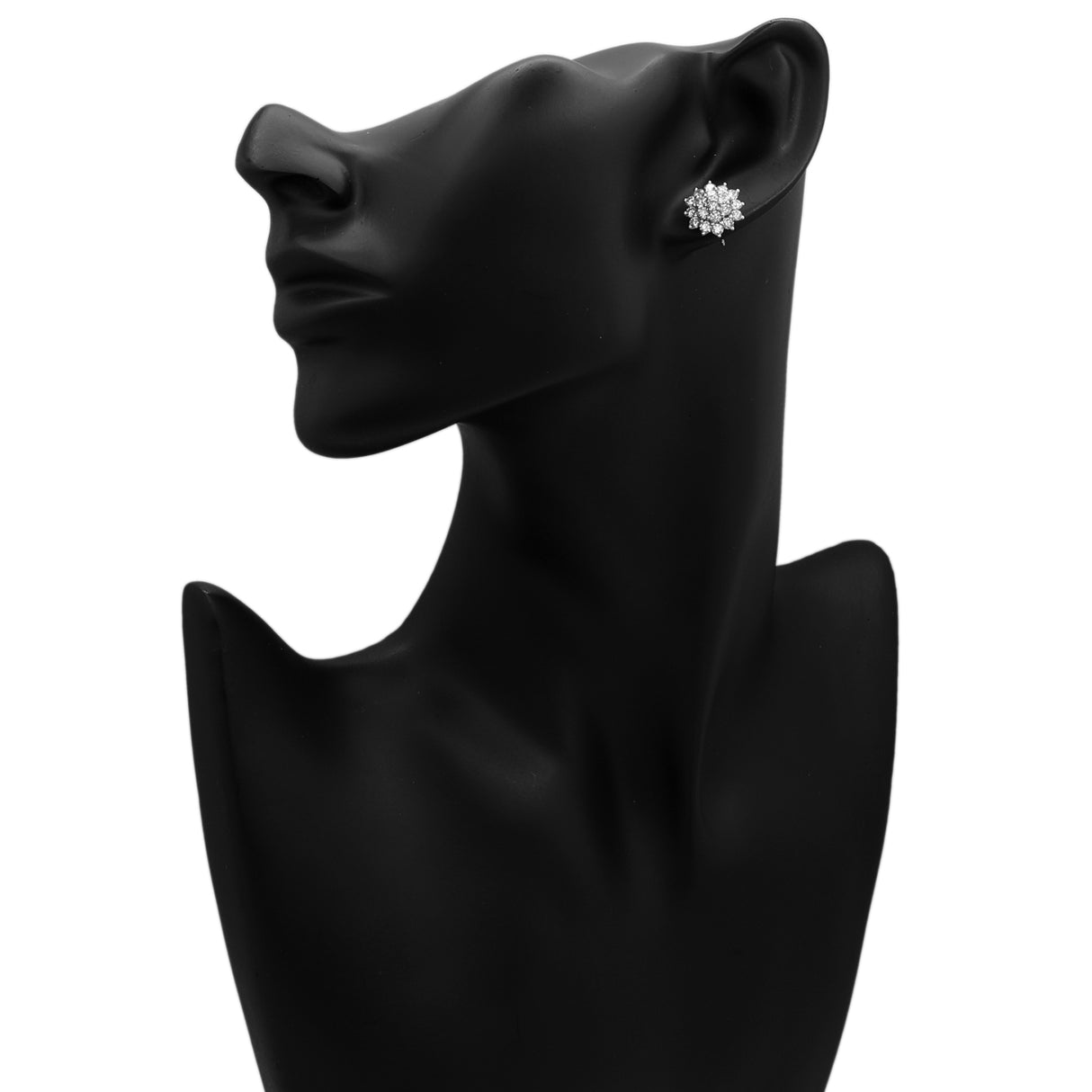 18K White Gold 2.24 Carat Cluster Diamond Earrings Fine Jewellery Modaselle