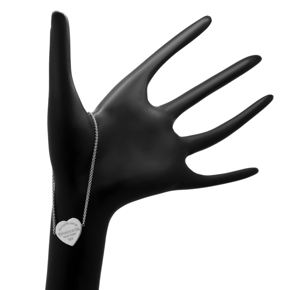 Tiffany & Co. Sterling Silver Return to Tiffany Heart Tag Double Chain Bracelet Designer Jewellery Tiffany and Co