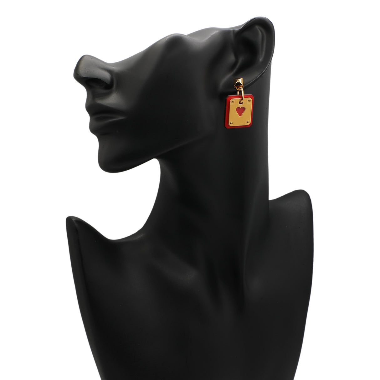 Hermes Rouge de Coeur Swift As De Coeur Earrings Designer Jewellery Hermes