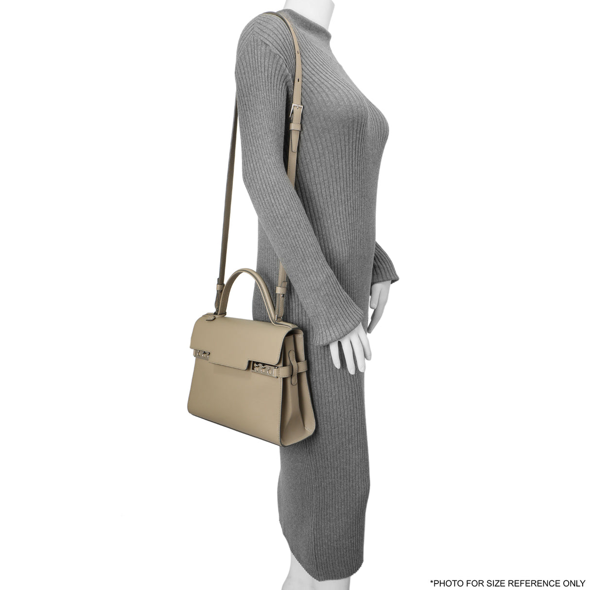 Delvaux Taupe Calfskin Tempete MM Handbags Delvaux