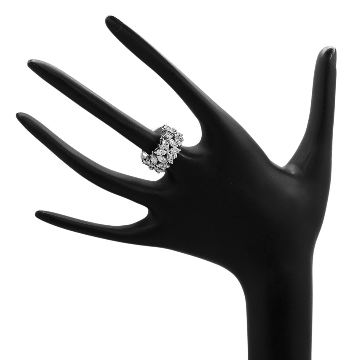 18k White Gold 3.98 Carat Quatrefoil Blossom Marquis Ring Fine Jewellery Modaselle