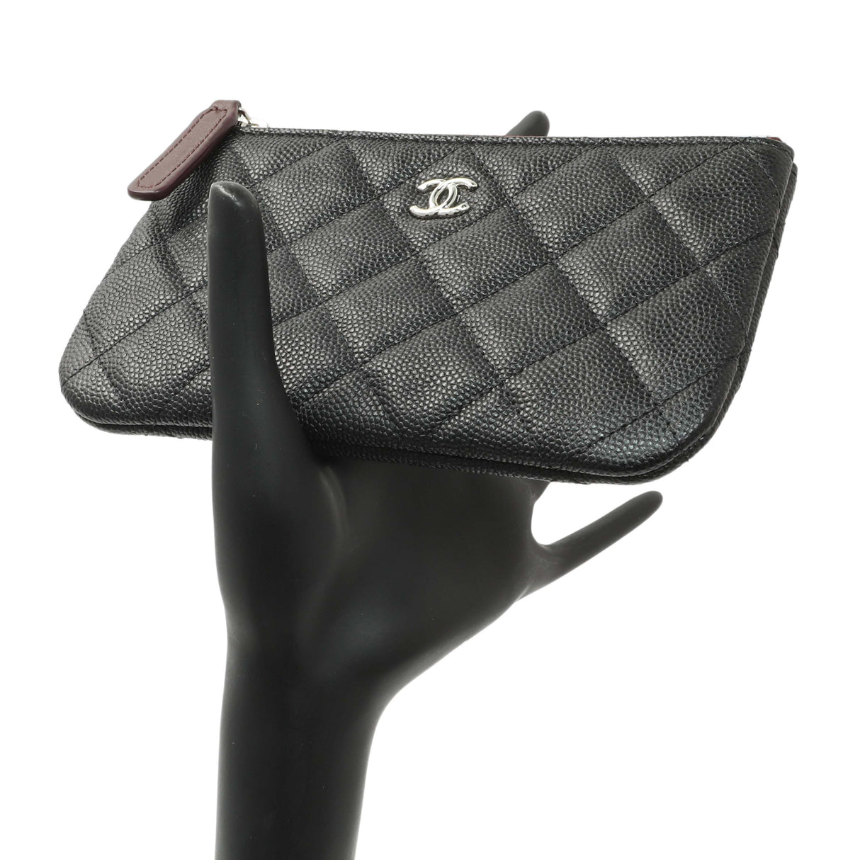 Chanel Black Quilted Caviar Small Zipped Pouch Accessories Chanel