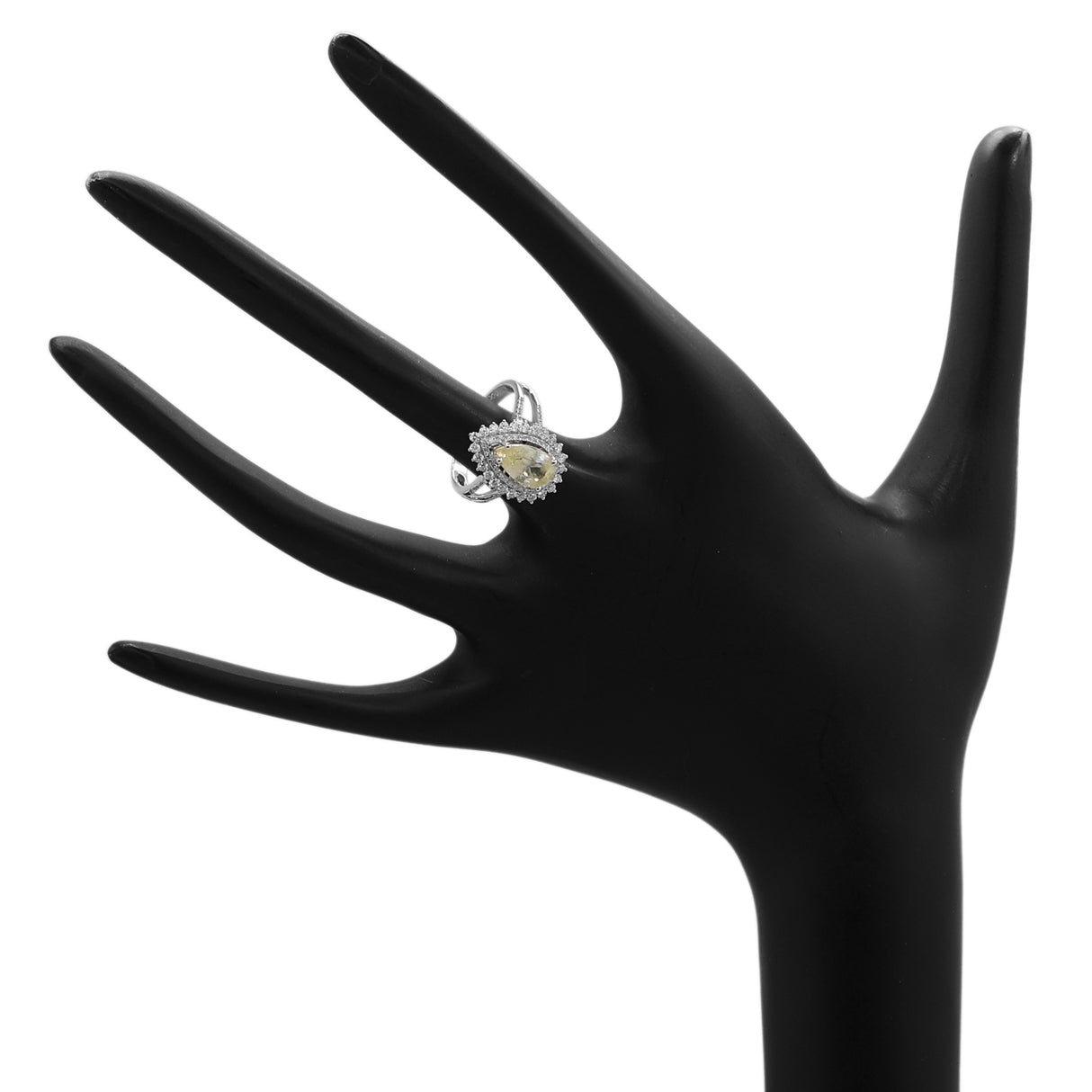 18K White Gold 2.37 Carat Yellow Sapphire Ring Fine Jewellery Modaselle