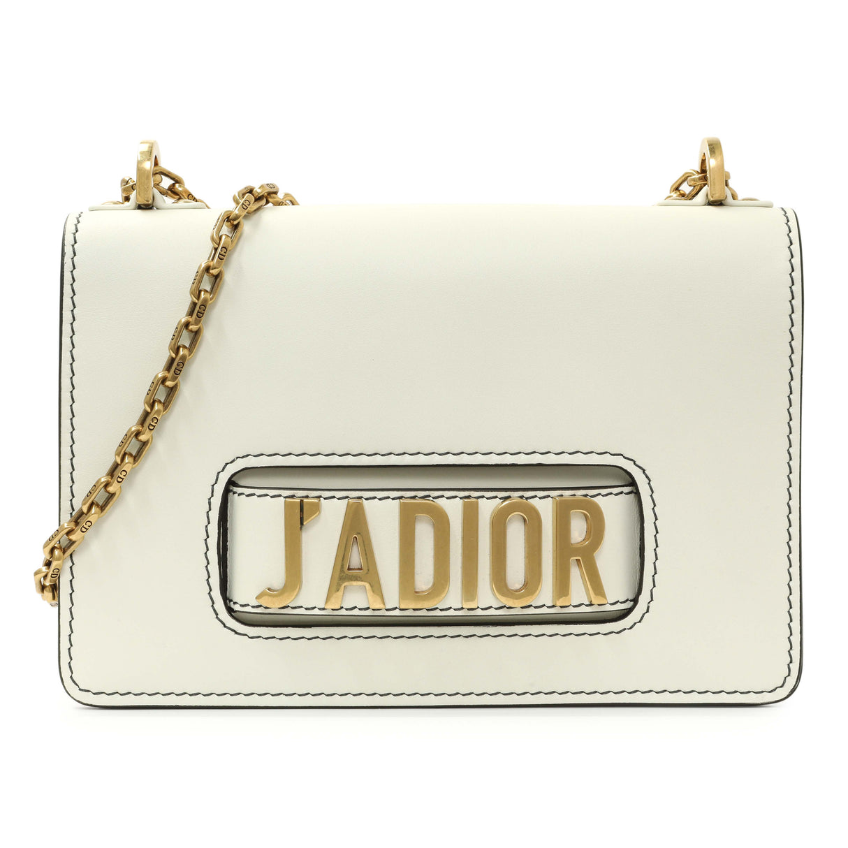 Christian Dior White Calfskin J'Adior Chain Flap Bag Handbags Christian Dior