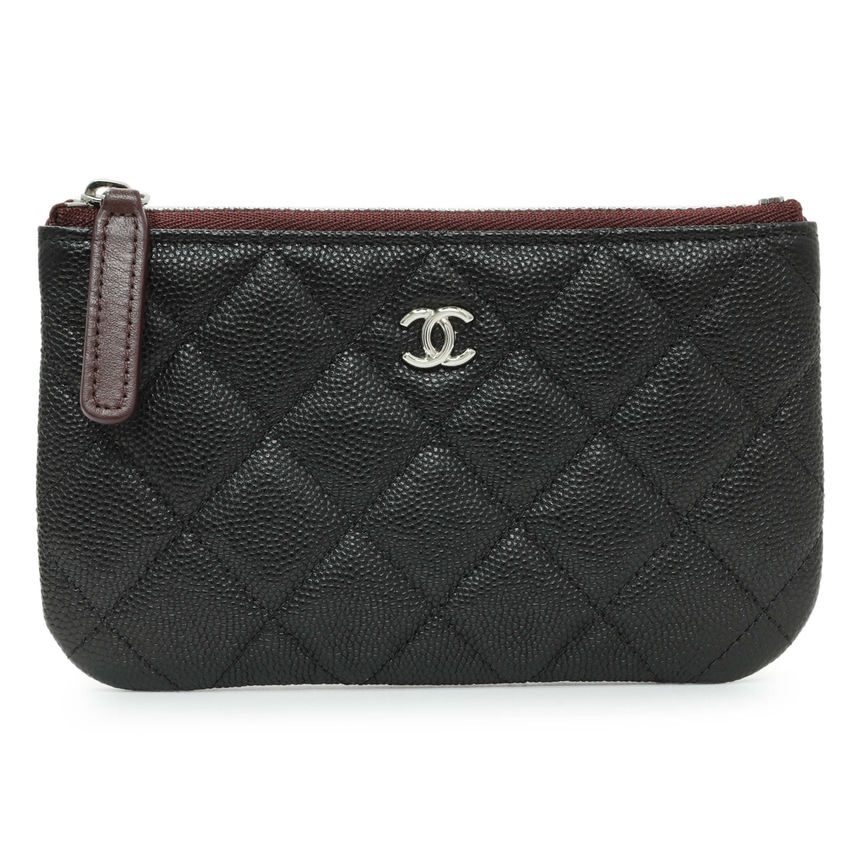 Chanel Black Quilted Caviar Small Zipped Pouch Accessories Chanel
