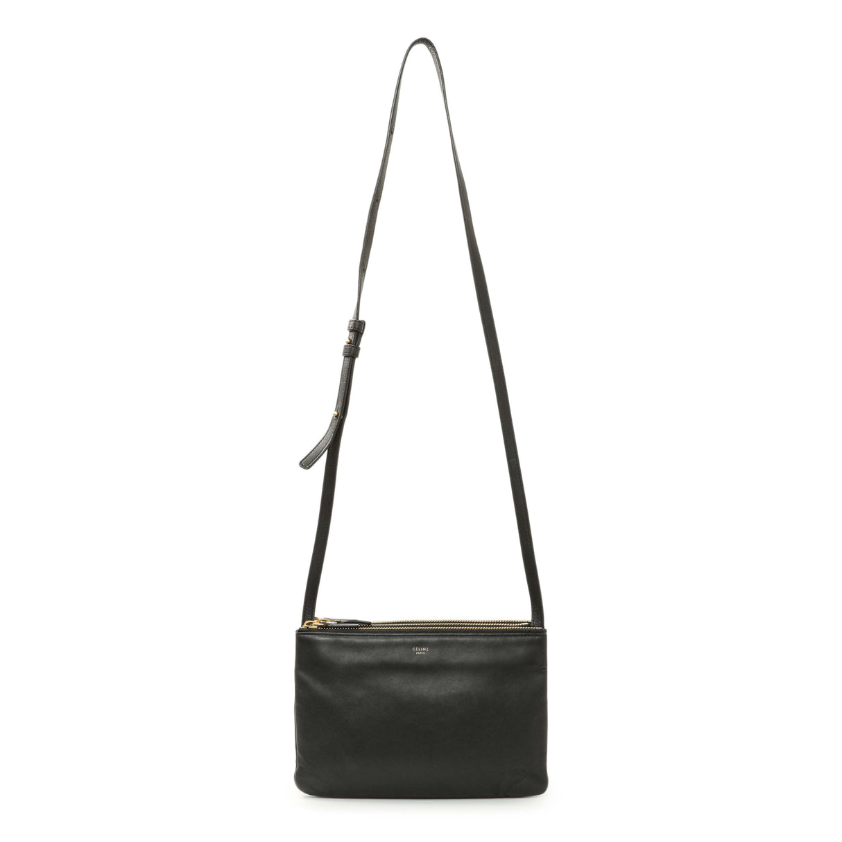 Celine Black Lambskin Small Trio Crossbody Handbags Celine