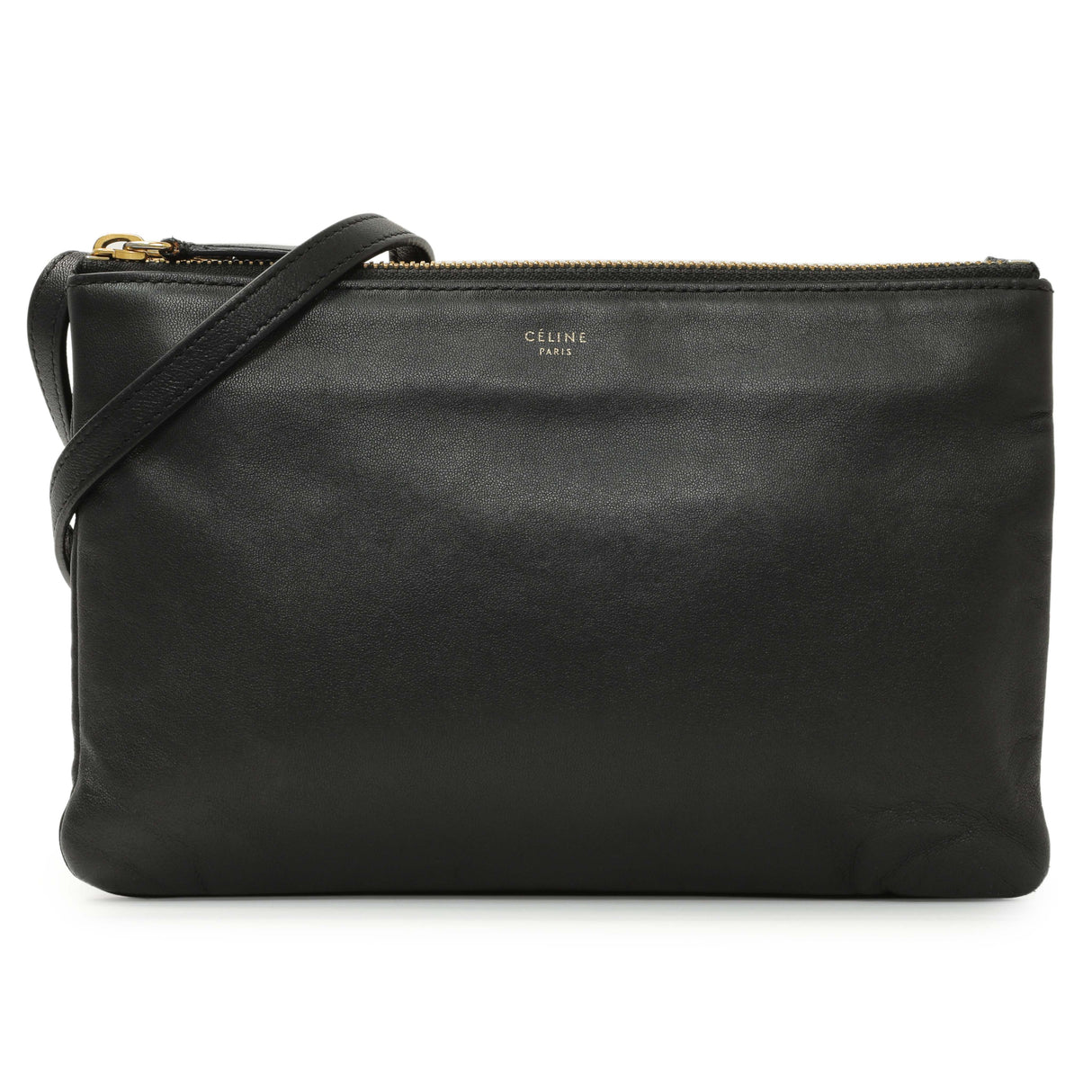 Celine Black Lambskin Small Trio Crossbody Handbags Celine