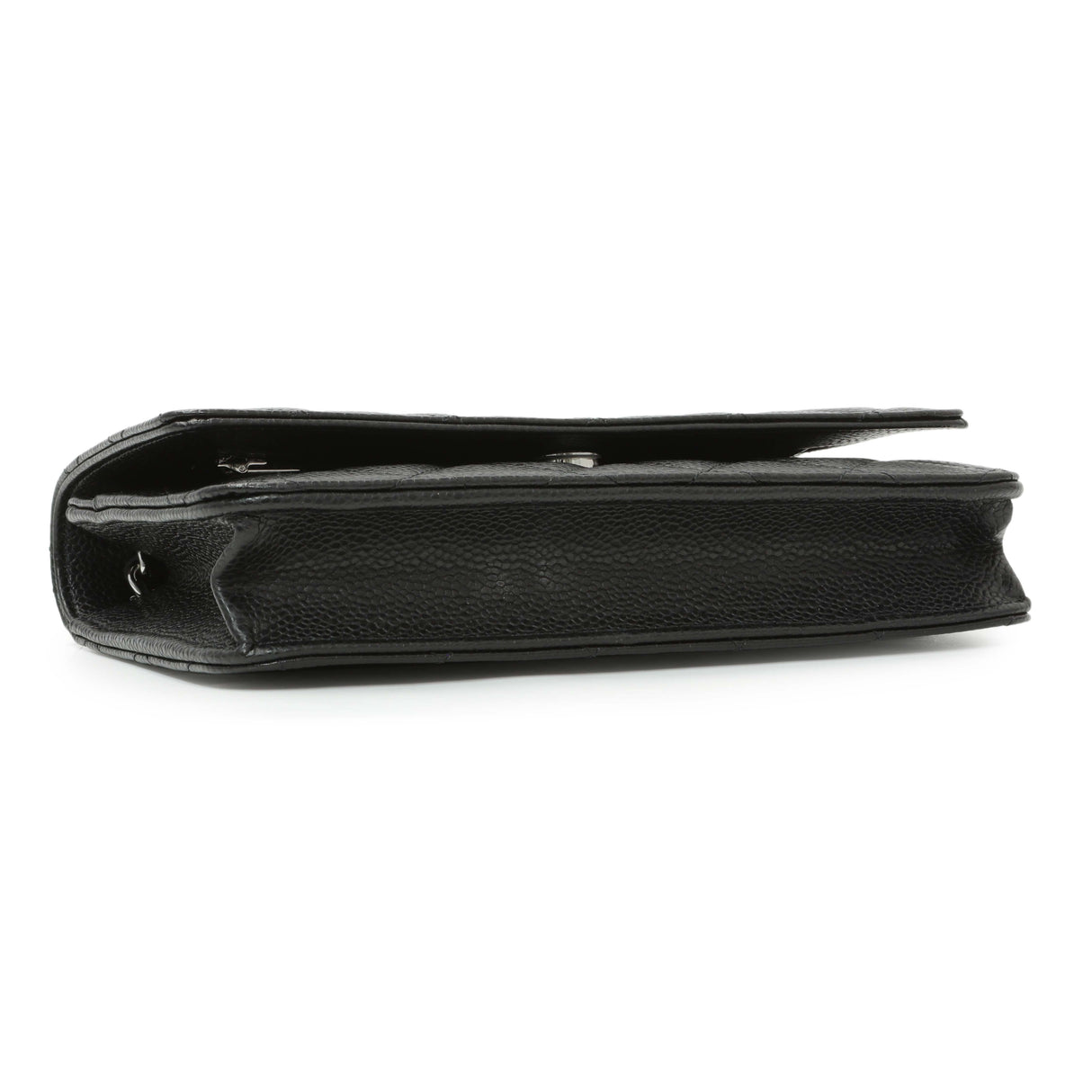 Chanel Black Quilted Caviar Wallet on Chain