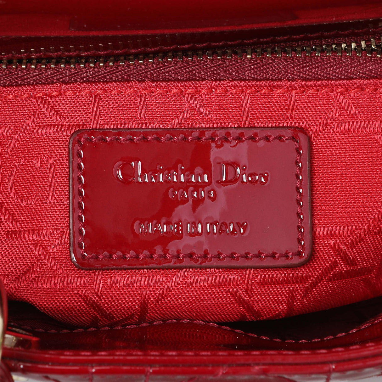 Christian Dior Cherry Red Patent Cannage Mini Lady Dior Handbags Christian Dior