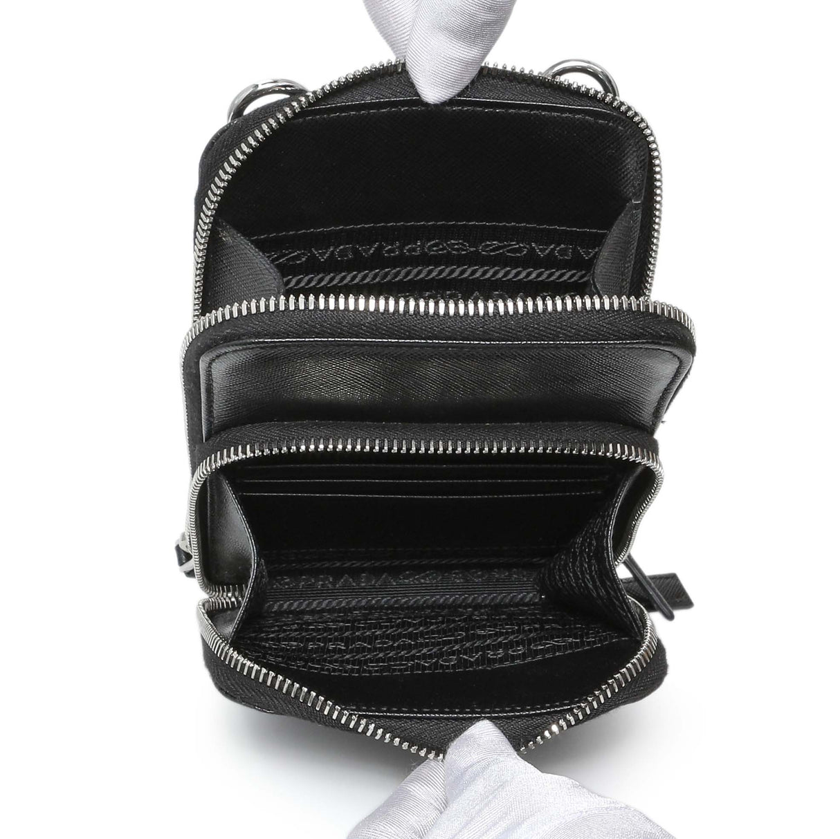 Prada Black Saffiano Smartphone Case Crossbody Handbags Prada