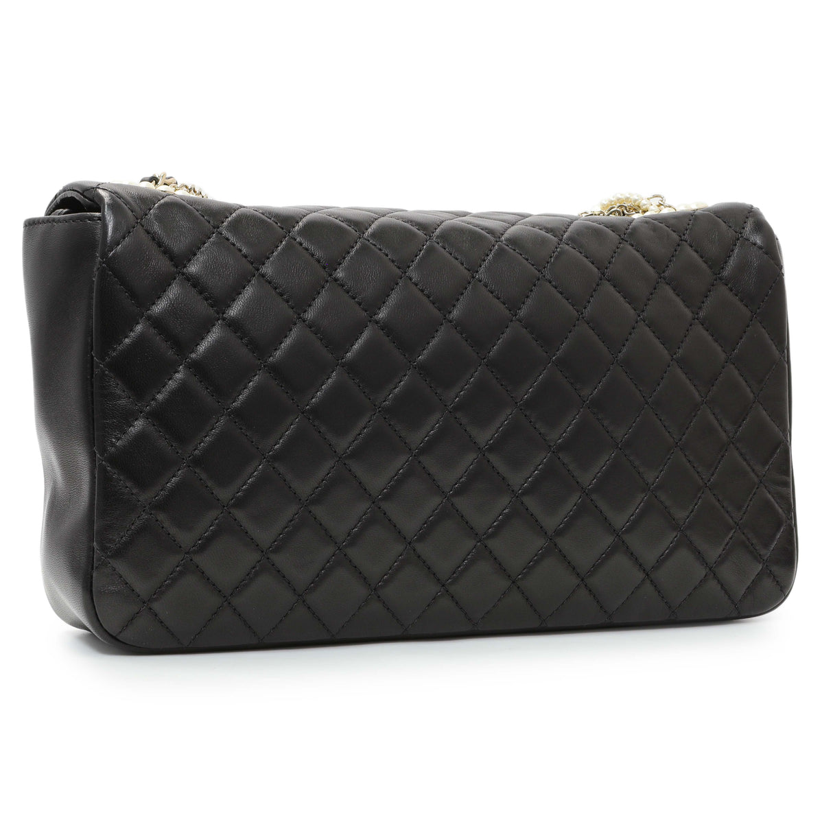 Chanel Black Lambskin Quilted Medium Westminster Pearl Flap Handbags Chanel