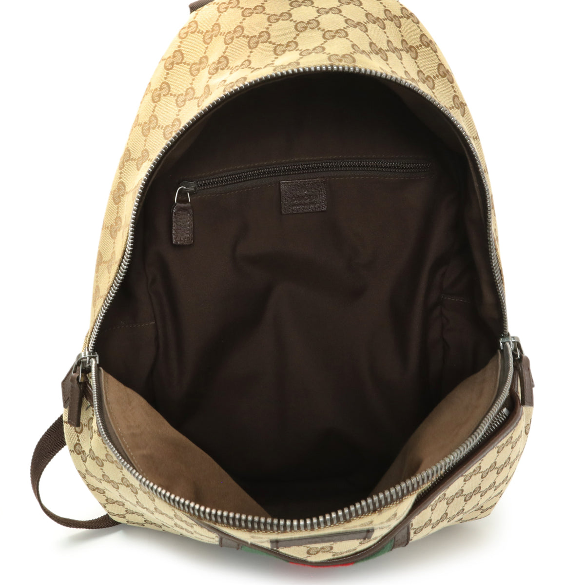 Gucci Brown GG Supreme Canvas Web Backpack Handbags Gucci