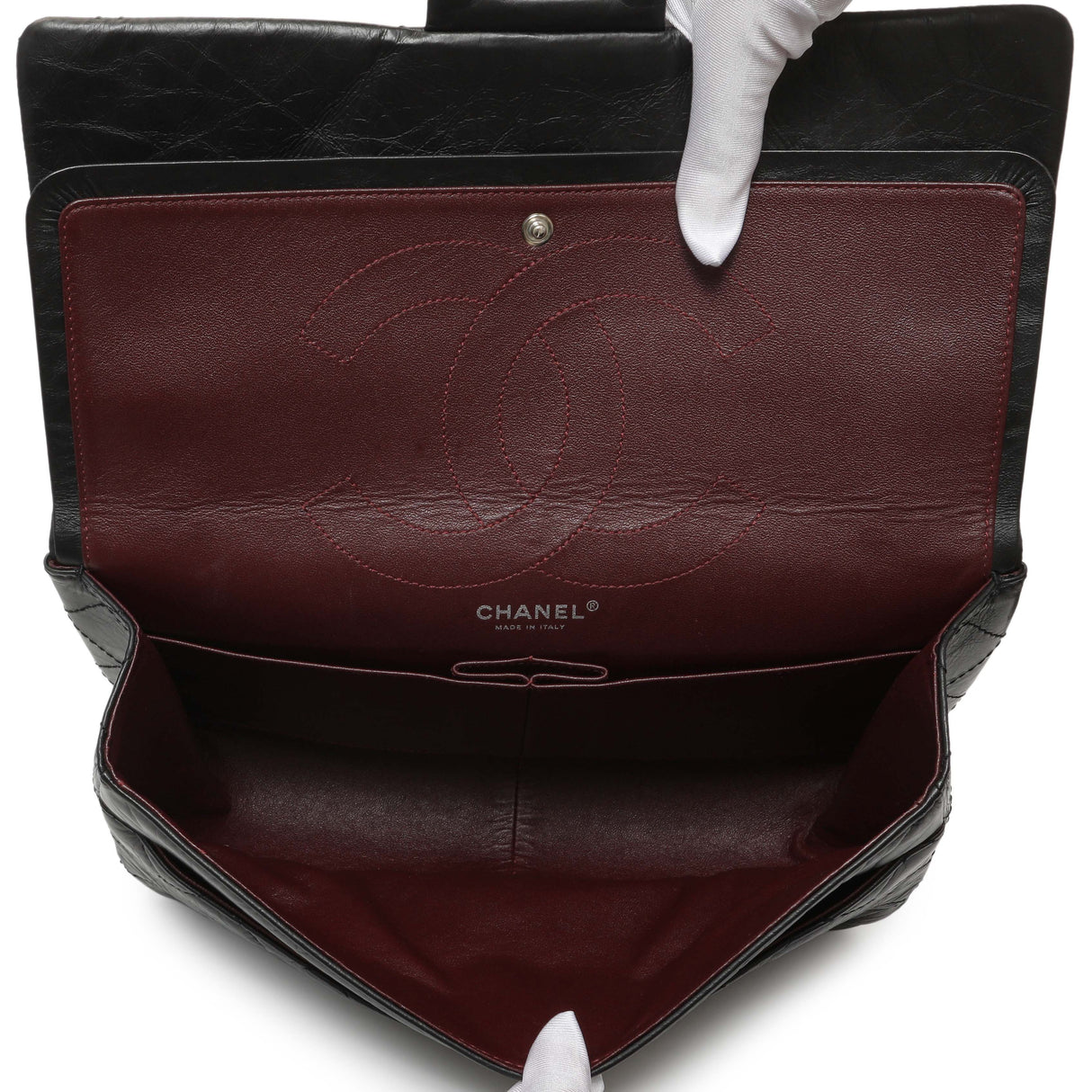 Chanel Black Quilted Aged Calfskin 2.55 Reissue 227 Flap Handbags Chanel