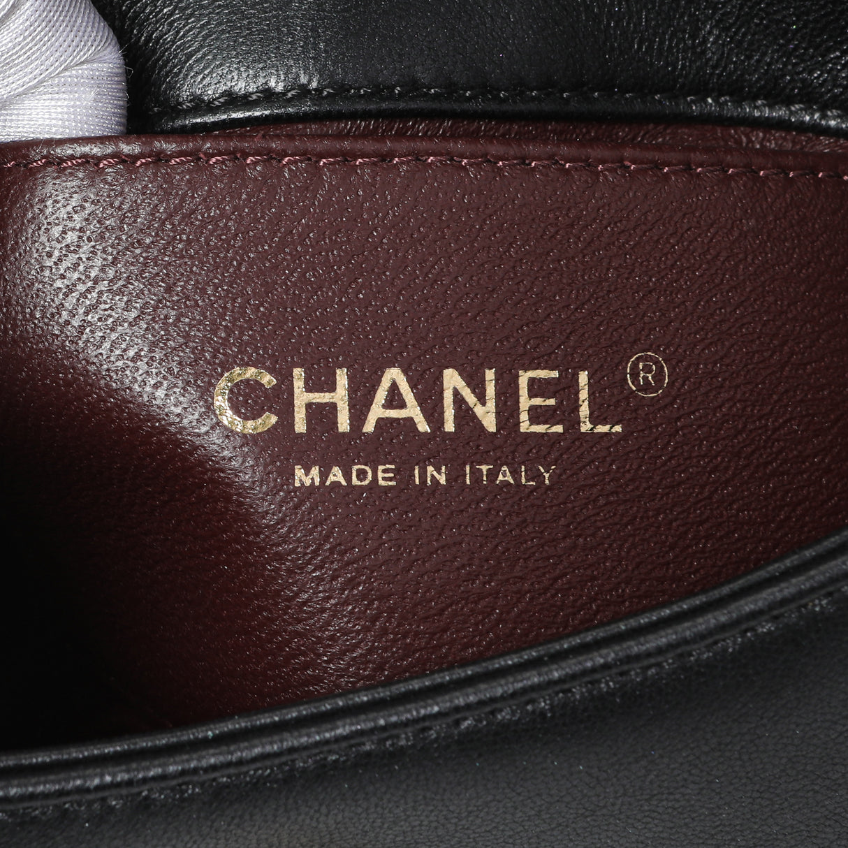 Chanel Black Calfskin Pearly Wallet On Chain