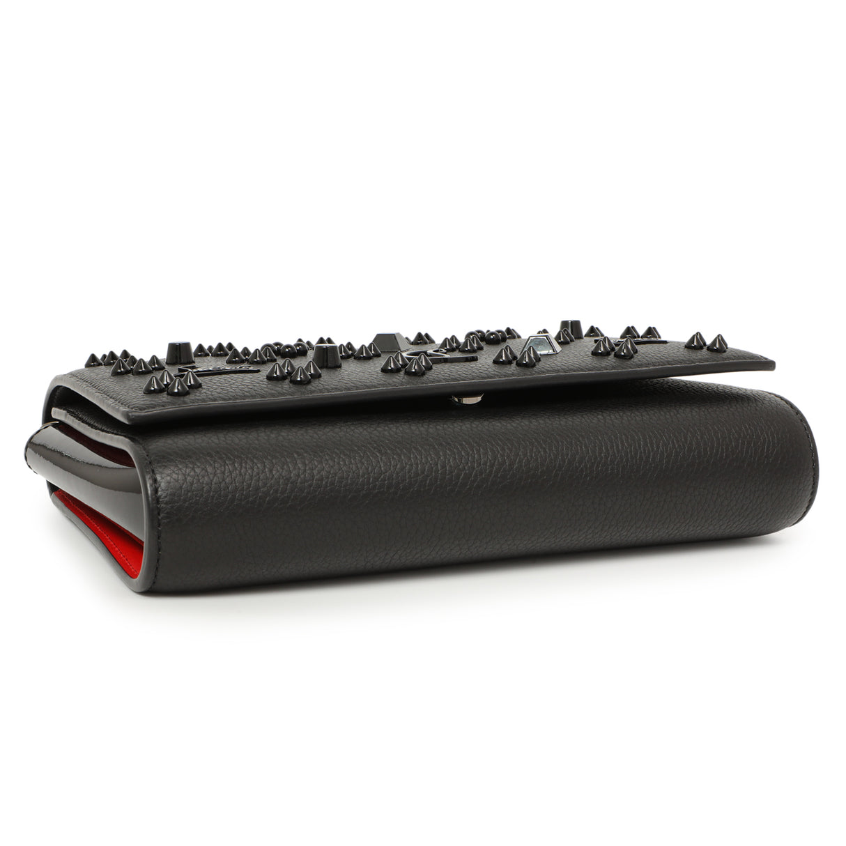 Christian Louboutin Black Calfskin Spikes Loubinthesky Paloma Clutch Handbags Christian Louboutin