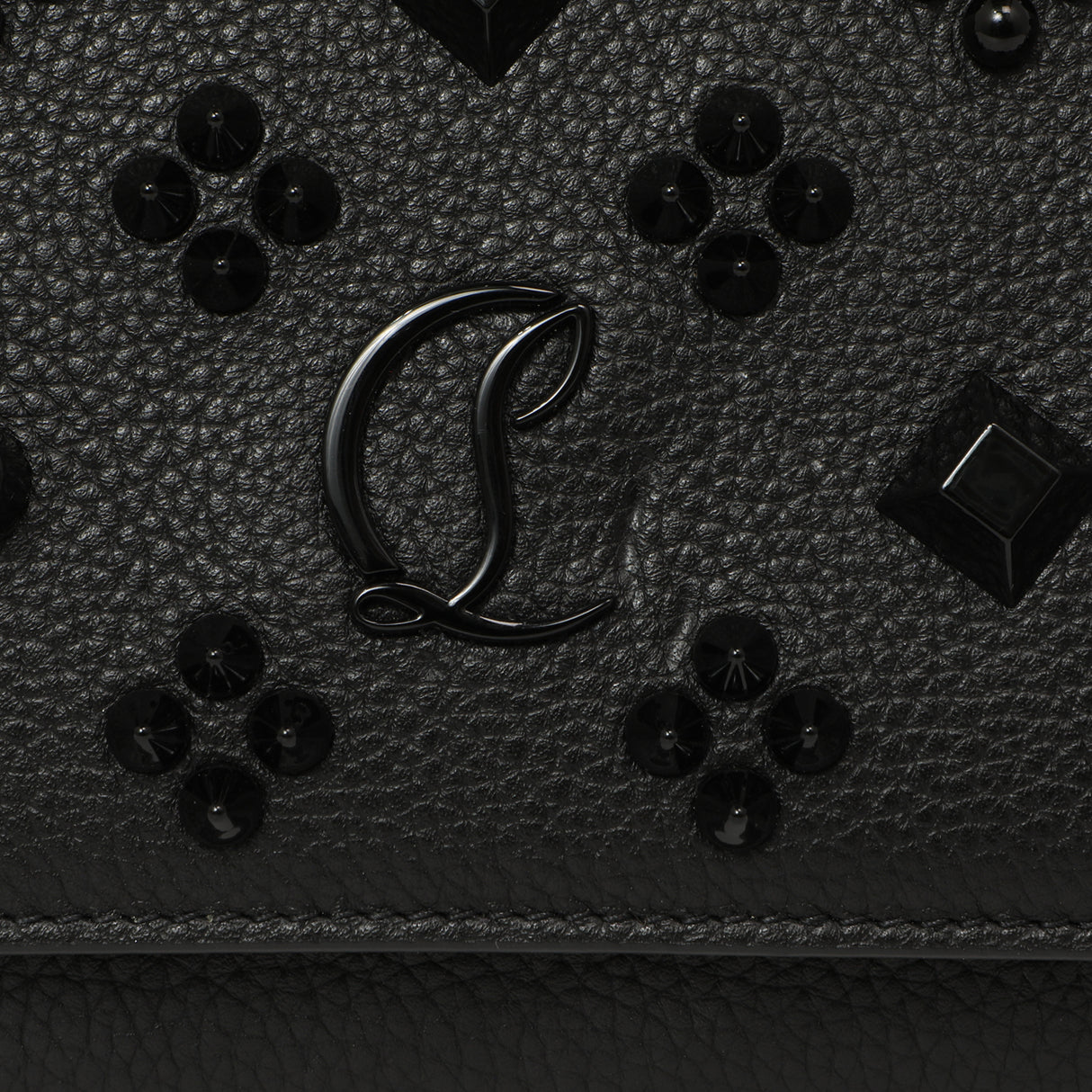 Christian Louboutin Black Calfskin Spikes Loubinthesky Paloma Clutch Handbags Christian Louboutin