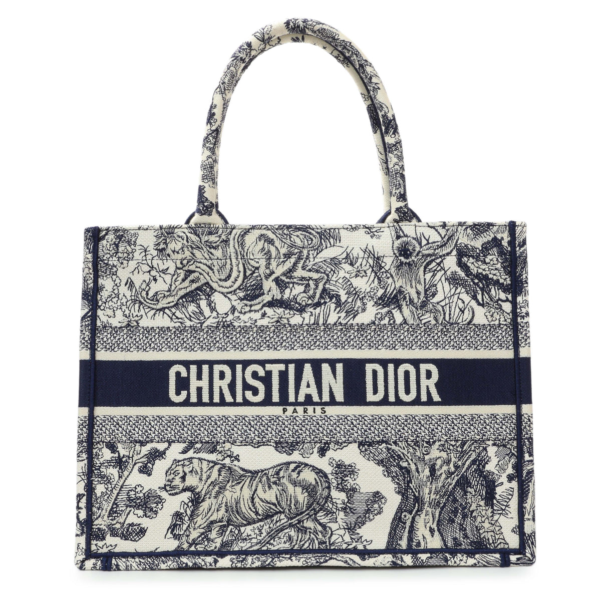 -7 items Sun July 12 ⬆️- Christian Dior Blue Dioriviera Reverse Striped Toile De Jouy Medium Book Tote Handbags Christian Dior