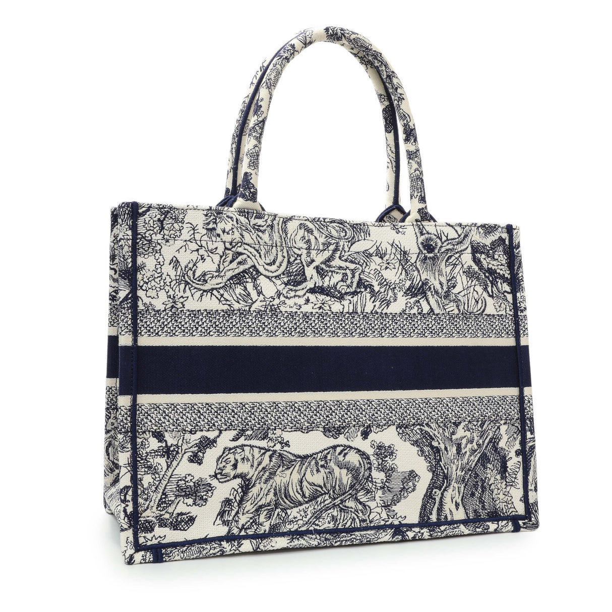 -7 items Sun July 12 ⬆️- Christian Dior Blue Dioriviera Reverse Striped Toile De Jouy Medium Book Tote Handbags Christian Dior