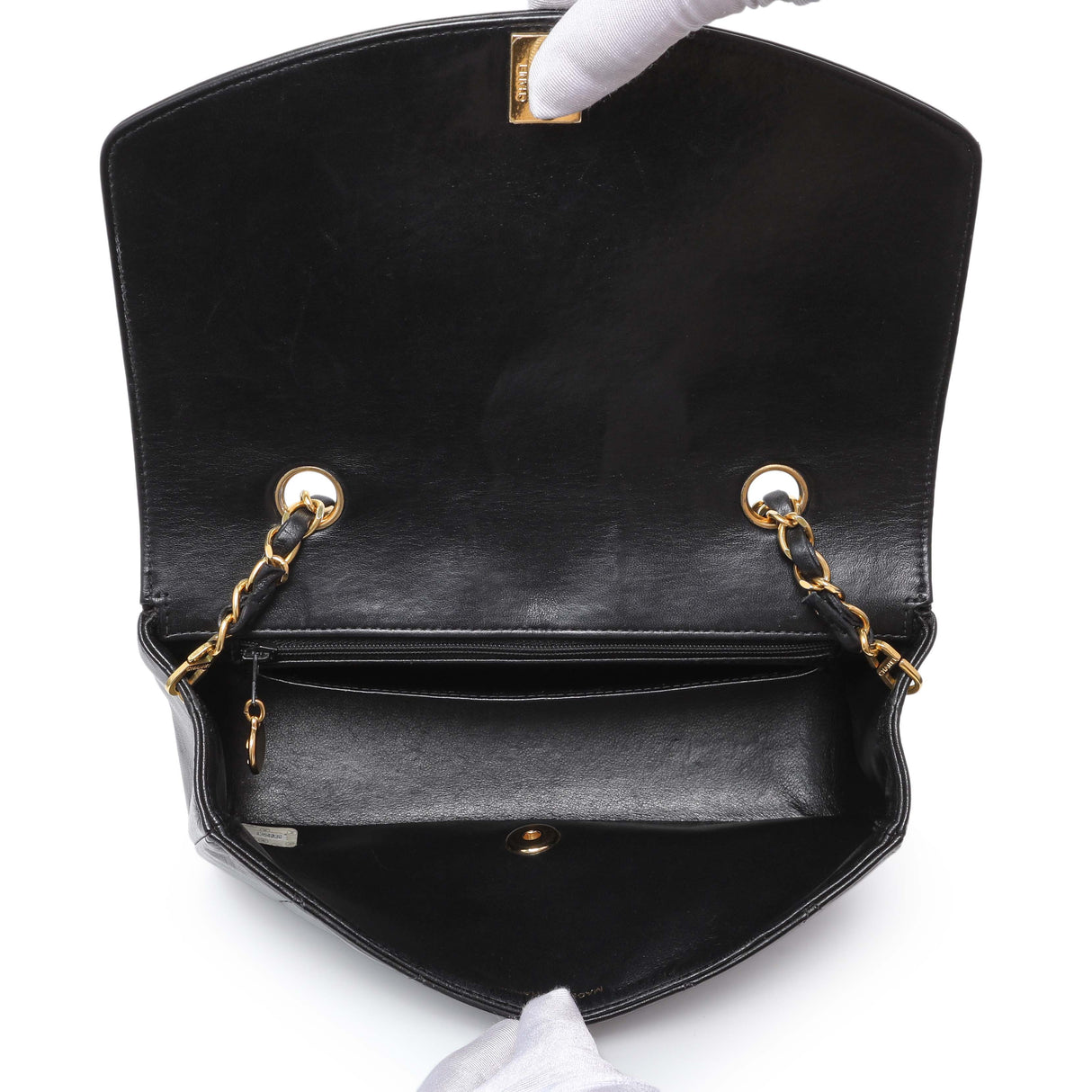 Chanel Vintage Black Quilted Lambskin Small Diana Flap Handbags Chanel