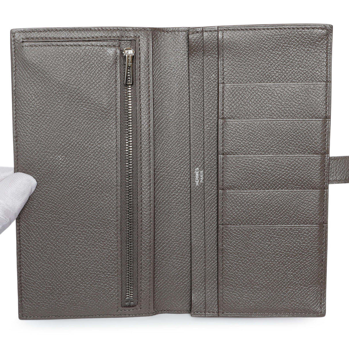 Hermes Etoupe Epsom Bearn Gusset Wallet