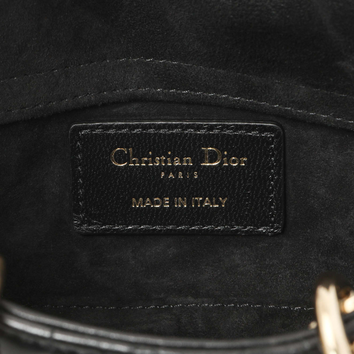 Christian Dior Black Lambskin Cannage Micro Lady D-Joy Handbags Christian Dior