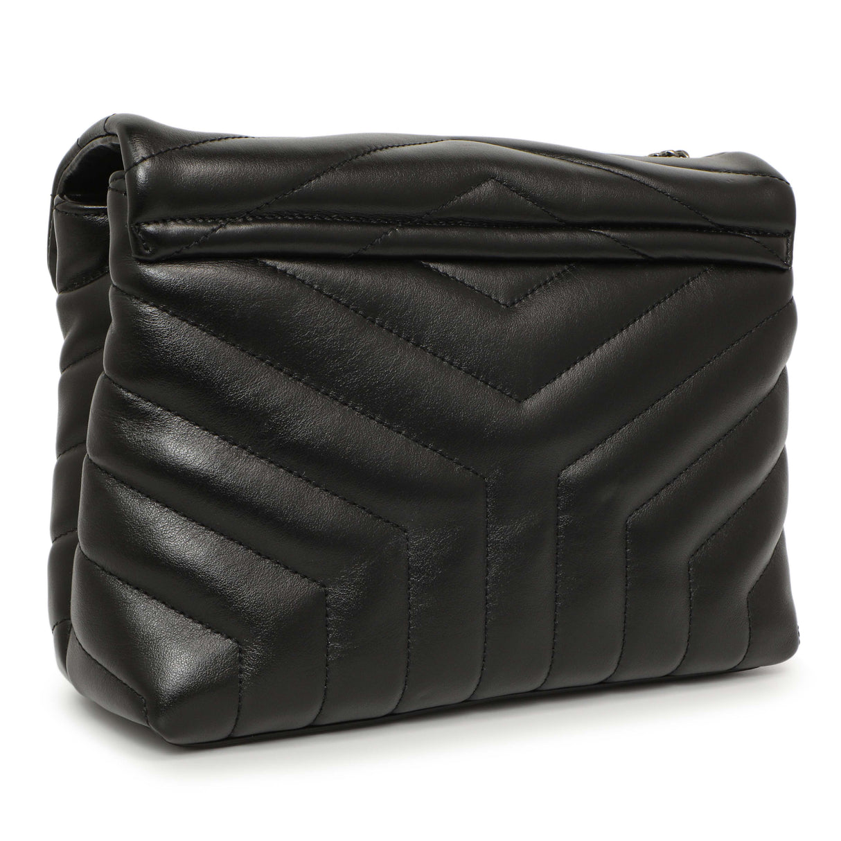 Saint Laurent Black Calfskin Y Quilted Monogram Small Charm Loulou Chain Satchel Handbags Saint Laurent